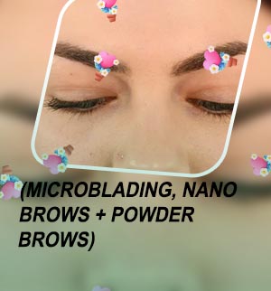 Makeup on microbladed eyebrows