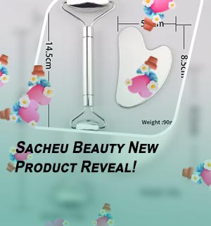 Sacheu beauty facial roller and gua sha in stainless steel