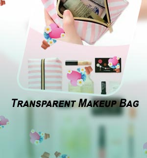 Transparent makeup pouch